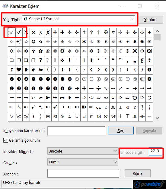 Klavyede Tik İşareti (✓) Nasıl Yapılır ?