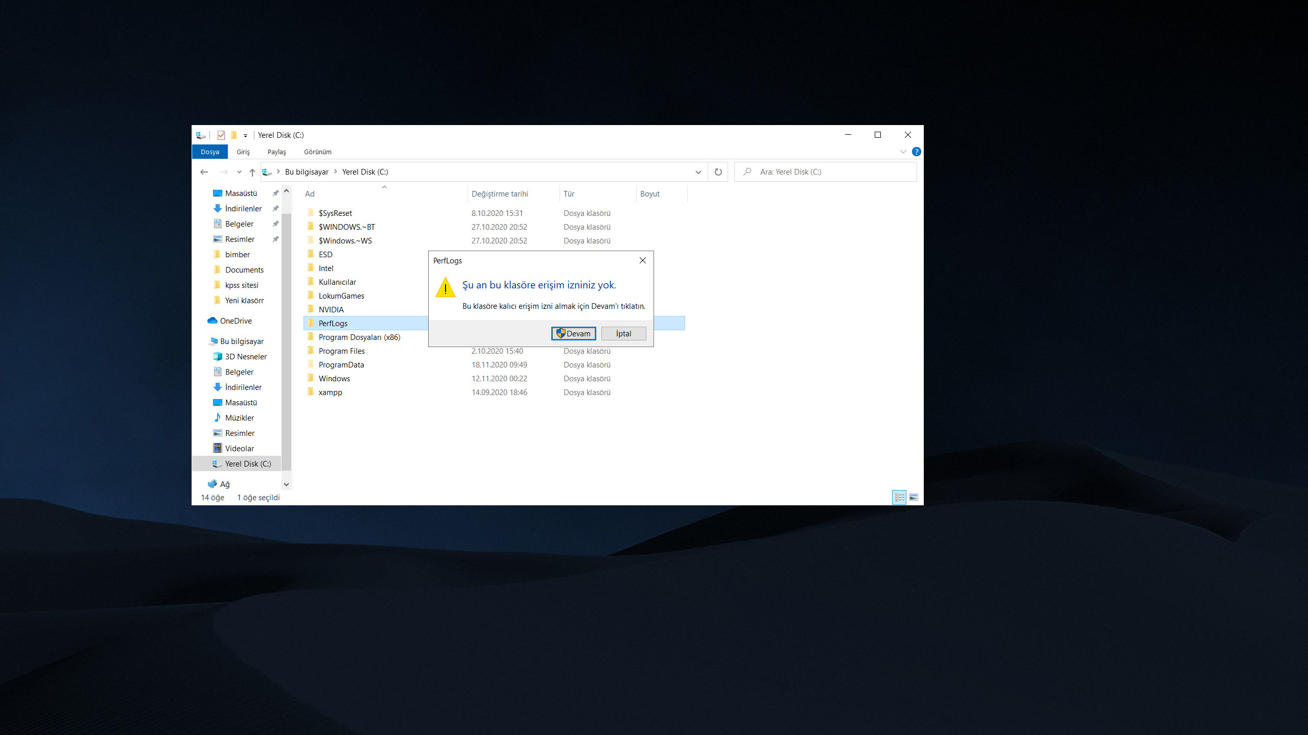 Windows 10’da “Şu Anda Bu Klasöre Erişim İzniniz Yok” Hatasını Nasıl Çözeriz